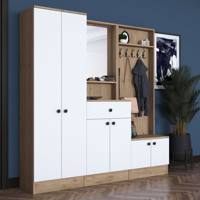 Hanah Home Recibidor P6 - M3 - 2490 Blanco y Nogal